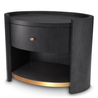 Bedside Table Rosemberg Charcoal Grey Oak Veneer