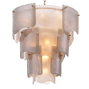 Chandelier Asinara L Antique Brass Finish/Smoke Glass