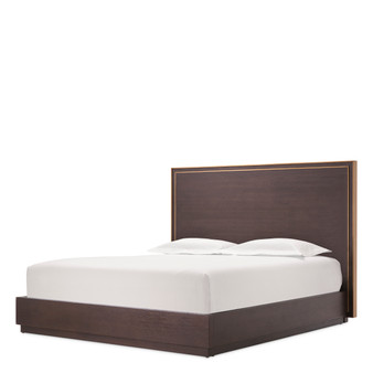 Bed Frame Camelot King Size Brown Oak Veneer