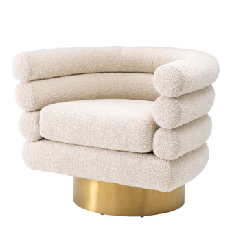 Swivel Chair Maguire Bouclé Cream