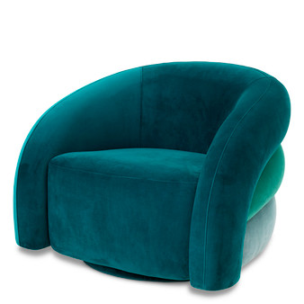 Swivel Chair Novelle Savona Sea Green Velvet