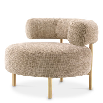 Chair Thompson Lyssa Sand/Brushed Brass Finish