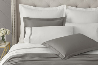 Madison Duvet Set King-Solid, Gray-Duvet Cover 2 King Shams