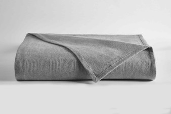 Herringbone Blanket  White/Gray King