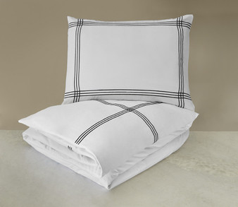 Madison Duvet Set King with Black Embroidery 2 King Shams