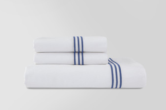 Madison Pillowcase Blue Embroidery Pair King
