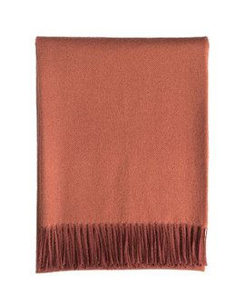 Alpaca Throw with Fringe Paprika