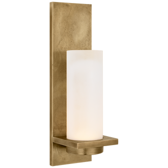 Cornado 18" Indoor/Outdoor Hurricane Sconce in Museum Brass with Etched Crystal