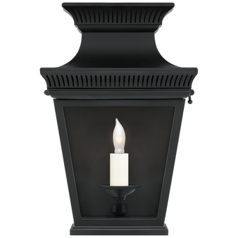 Elsinore Small 3/4 Wall Lantern in Black with Clear Glass