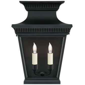Elsinore Medium 3/4 Wall Lantern in Black with Clear Glass