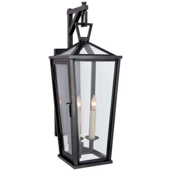 Darlana Small Tall Bracketed Wall Lantern in Bronze