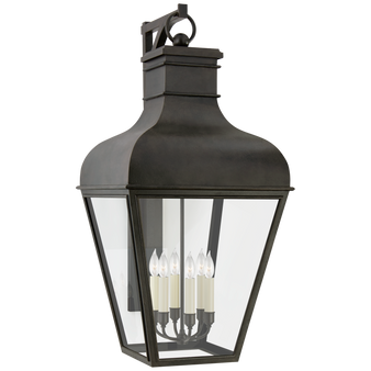 Fremont Grande Bracketed Wall Lantern in French Rust with Clear Glass