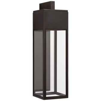 Irvine Grande Bracketed Wall Lantern in Bronze with Clear Glass