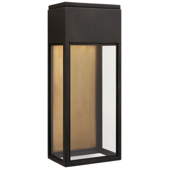 Irvine Medium 3/4 Wall Lantern in Bronze with Clear Glass