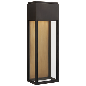 Irvine Large 3/4 Wall Lantern in Bronze with Clear Glass