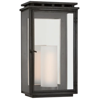 Cheshire Medium 3/4 Wall Lantern in Aged Iron with Clear Glass