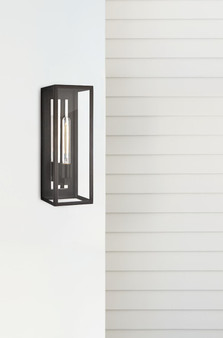 Fresno Large 3/4 Wall Lantern in Aged Iron with Clear Glass