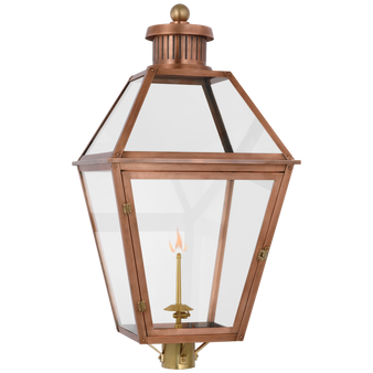 Stratford Gas Post Light in Soft Copper with Clear Glass