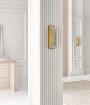 Stretto 16" Sconce in Antique-Burnished Brass with Frosted Glass