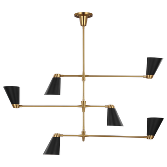 Signoret Large Chandelier, Burnished Brass