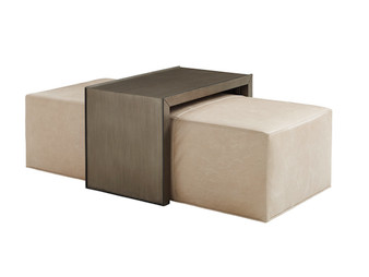 Savona Leather Cocktail Ottoman With Slide