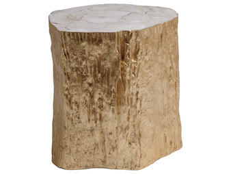 Trunk Segment Spot Table - Gold Leaf