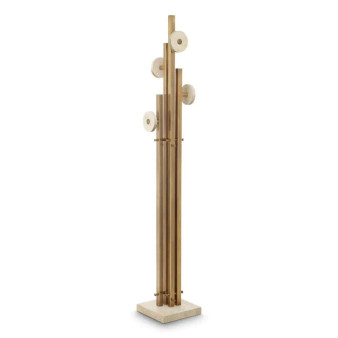Coatrack Amadora Vintage Brass Finish Travertine