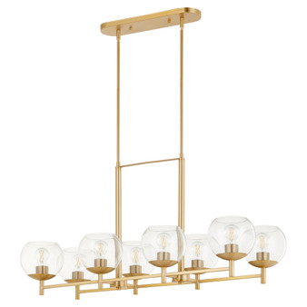 Lyon 8 Light Linear Chandelier- Brass