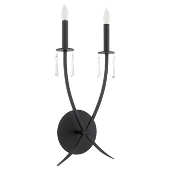 Majesty 2 Light Wall Mount - Black