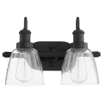 2 Light Clear Seededed Vanity - Black