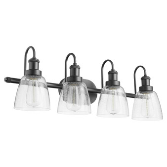 4 Light Clear Seededed Vanity - Black