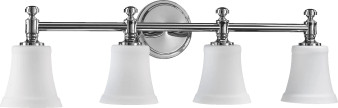 4 Light Satin Opal Vanity - Chrome