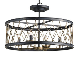 Crisscross Black Semi-Flush Mount