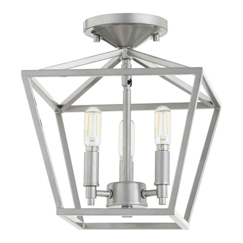 Transitional Gabriel 3 Light Ceiling Mount In Classic Nickel