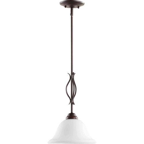 Transitional Spencer 1 Light Opal Pendant In Oiled Bronze And Satin Opal