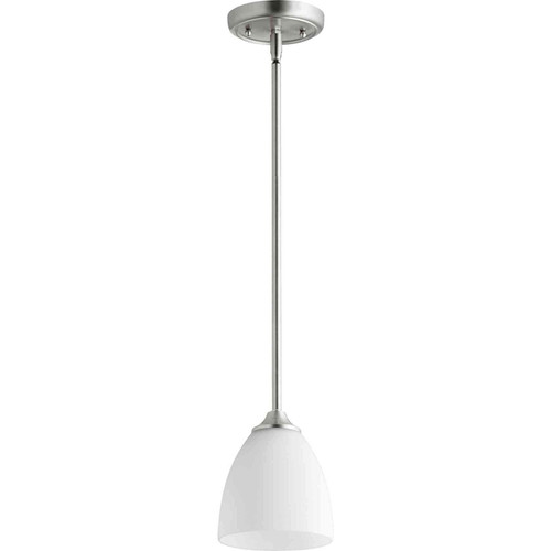 Transitional Jardin 1 Light Mini Pendant In Satin Nickel