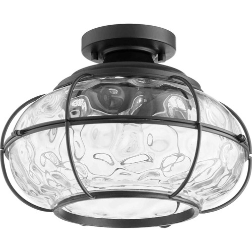 Modern Farmhouse Hudson 1 Light Ceiling Mount In Noir