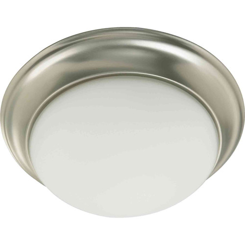 Transitional 11" Satin Opal Ceiling Mount In Satin Nickel