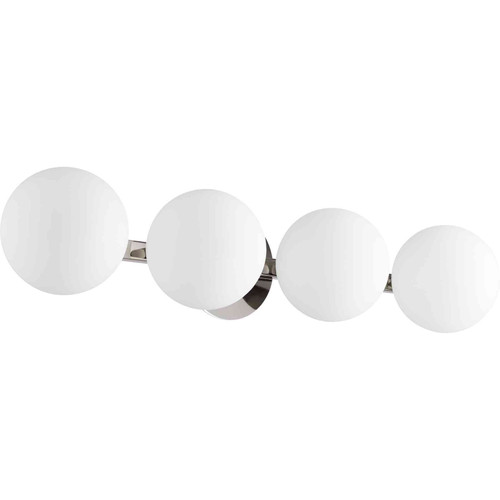 Modern And Contemporary 4 Light Globe Vanity In Polished Nickel
