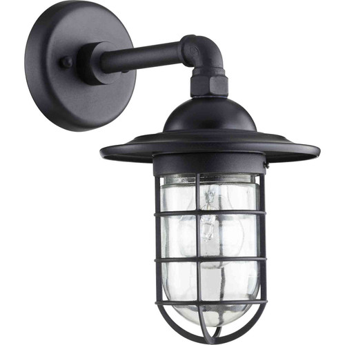 Industrial Bowery 1 Light Wall Lantern In Noir