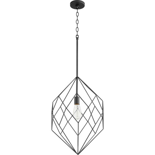 Modern And Contemporary Open Cage Pendant In Noir