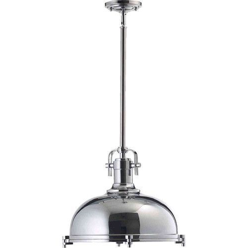 Transitional 16.5" Hinge Pendant In Chrome