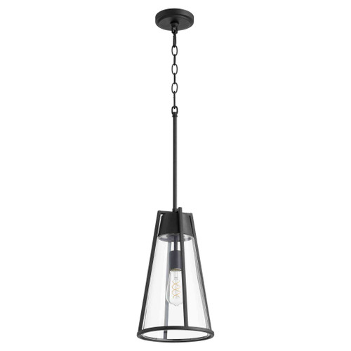 Transitional 15" Pylon Pendant In Noir And Clear