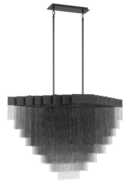 Bloomfield 22 Light Oval LED Black Chandelier