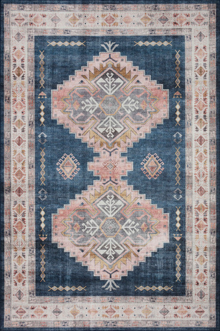 Heidi - Denim / Blush - 2'-6" X 7'-6"