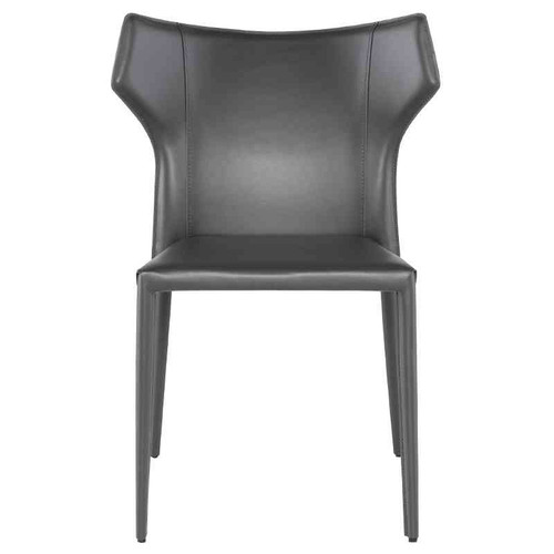 Wayne Dining Chair Dark Grey Leather