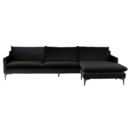 Anders L Sectional Sofa Black/Black