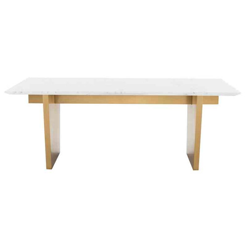 Aiden Dining Table White/Gold 79"