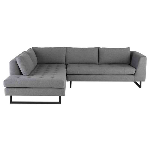 Janis Sectional Sofa Shale Grey/Black R