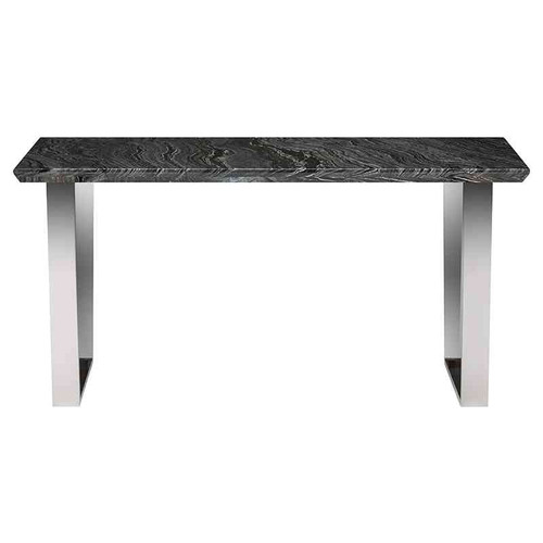 Catrine Console Table Black Wood Vein/Silver